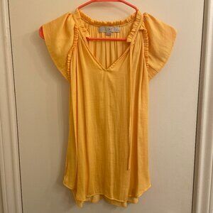 LOFT Yellow Tunic Women Top Blouse Size Petite XXSP
